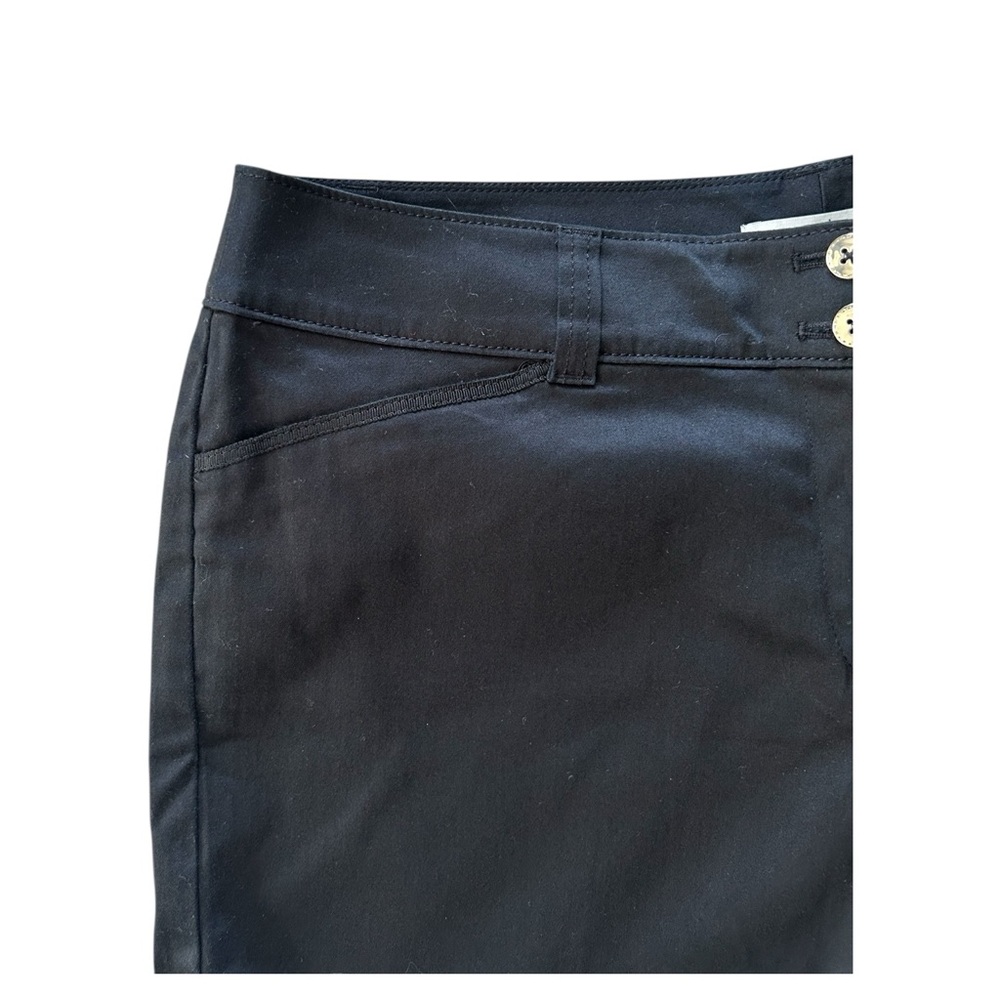 WHITE HOUSE BLACK MARKET Black 5” Tailored Cotton Cuffed Shorts Sz 12 Lg NWT - Picture 2 of 6